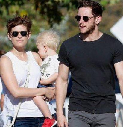 Jack Matfin Bell with his father Jamie Bell and stepmother Kate Mara